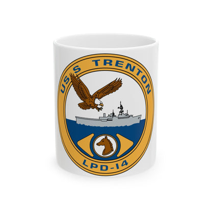 USS Trenton LPD 14 (U.S. Navy) White Coffee Mug-11oz-The Sticker Space