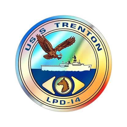 USS Trenton LPD 14 (U.S. Navy) Holographic STICKER Die-Cut Vinyl Decal 2 Inch Holographic - The Sticker Space