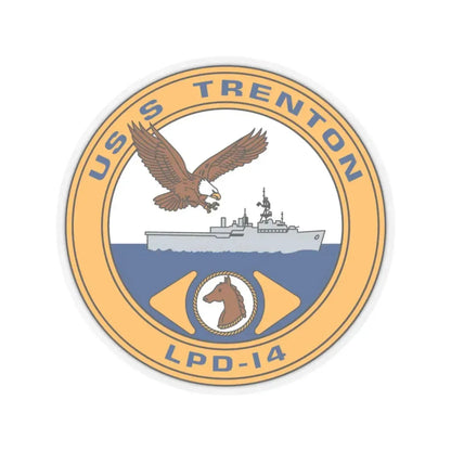USS Trenton LPD 14 (U.S. Navy) STICKER Vinyl Kiss-Cut Decal 4 Inch Transparent - The Sticker Space