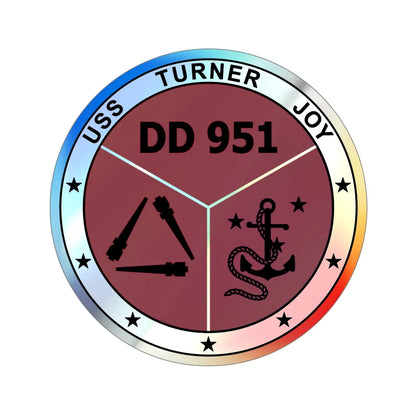 USS Turner Joy DD951 (U.S. Navy) Holographic STICKER Die-Cut Vinyl Decal 5 Inch Holographic - The Sticker Space