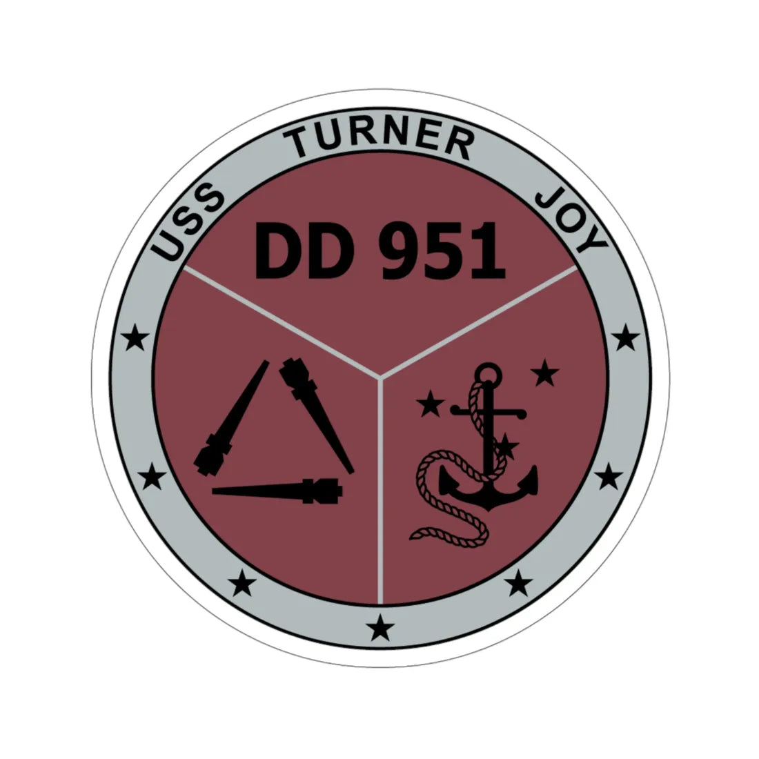 USS Turner Joy DD951 (U.S. Navy) STICKER Vinyl Die-Cut Decal 4 Inch - The Sticker Space
