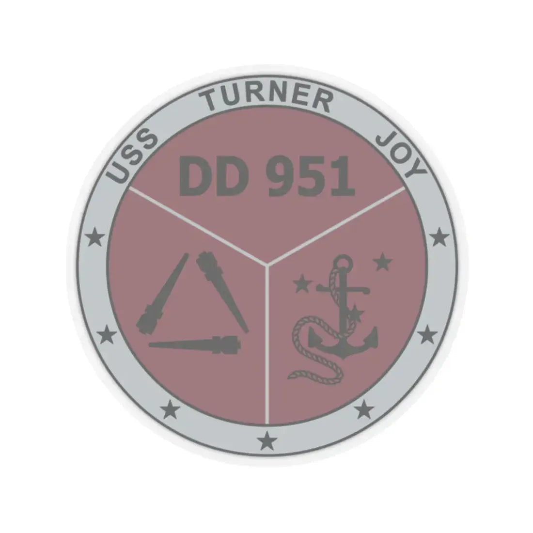 USS Turner Joy DD951 (U.S. Navy) STICKER Vinyl Kiss-Cut Decal 2 Inch Transparent - The Sticker Space
