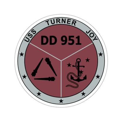 USS Turner Joy DD951 (U.S. Navy) STICKER Vinyl Kiss-Cut Decal 2 Inch White - The Sticker Space