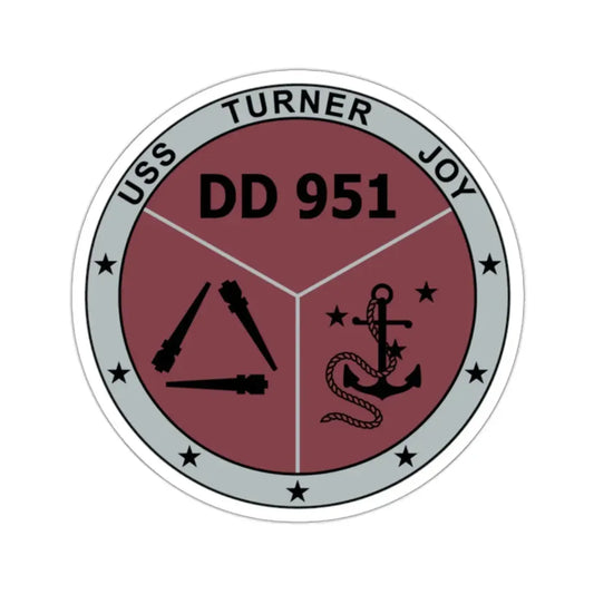 USS Turner Joy DD951 (U.S. Navy) STICKER Vinyl Kiss-Cut Decal 2 Inch White - The Sticker Space