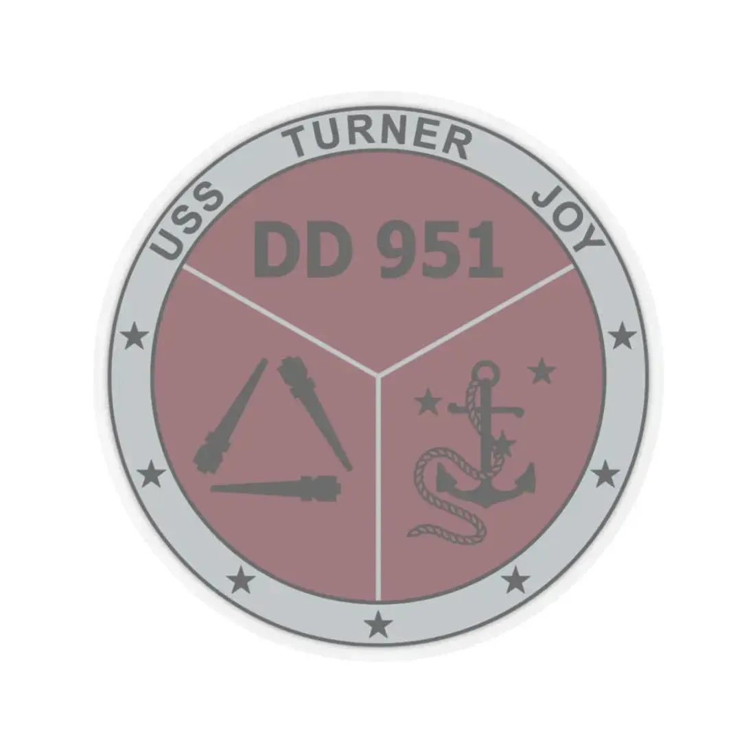 USS Turner Joy DD951 (U.S. Navy) STICKER Vinyl Kiss-Cut Decal 3 Inch Transparent - The Sticker Space