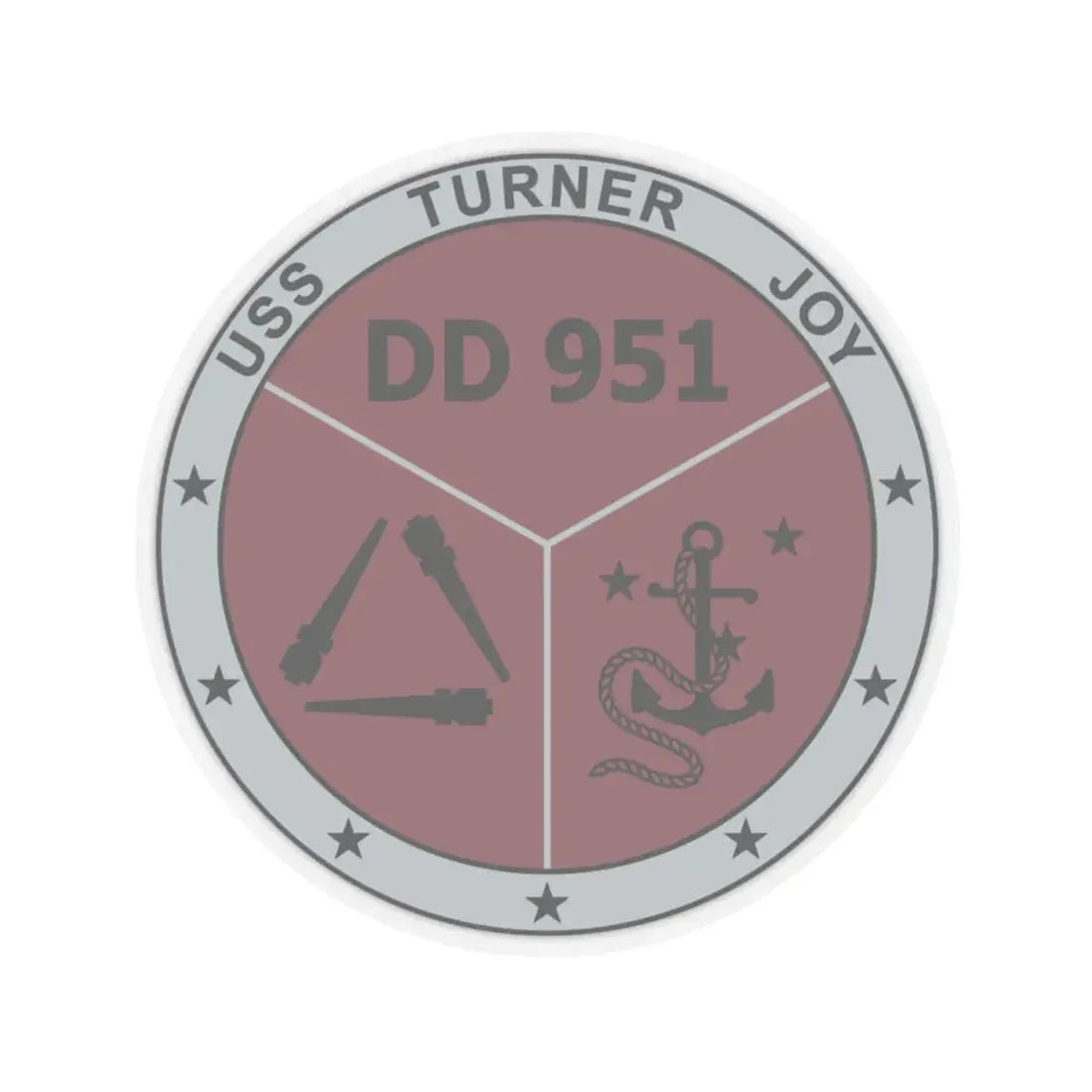 USS Turner Joy DD951 (U.S. Navy) STICKER Vinyl Kiss-Cut Decal 4 Inch Transparent - The Sticker Space