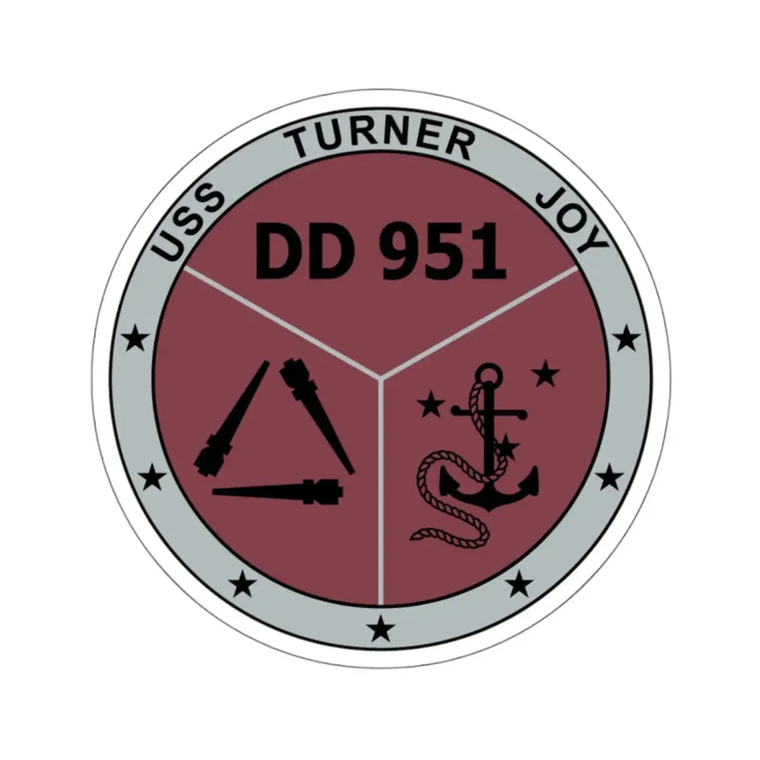 USS Turner Joy DD951 (U.S. Navy) STICKER Vinyl Kiss-Cut Decal 4 Inch White - The Sticker Space