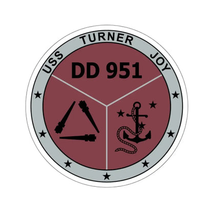 USS Turner Joy DD951 (U.S. Navy) STICKER Vinyl Kiss-Cut Decal 4 Inch White - The Sticker Space