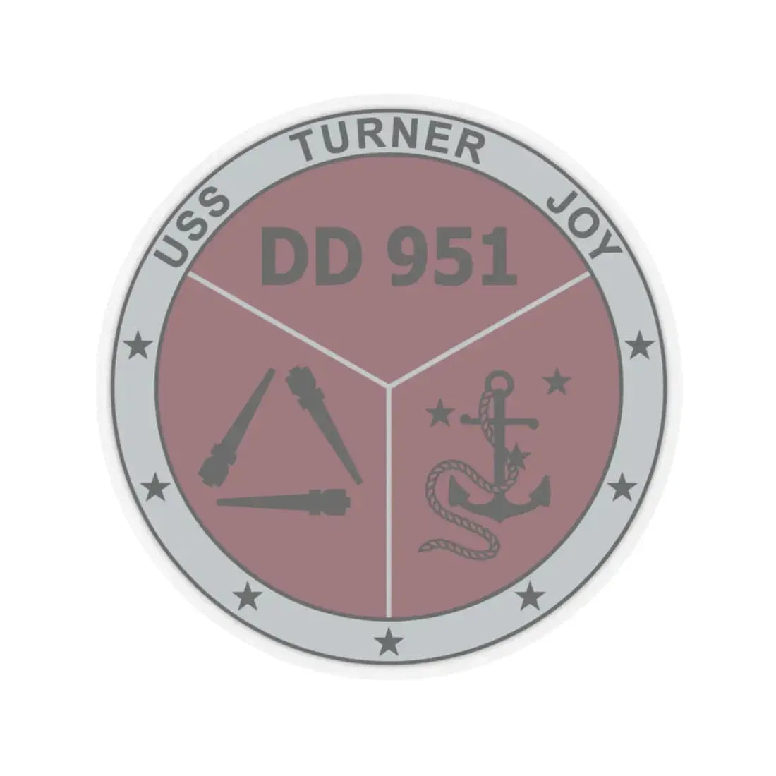 USS Turner Joy DD951 (U.S. Navy) STICKER Vinyl Kiss-Cut Decal 6 Inch Transparent - The Sticker Space