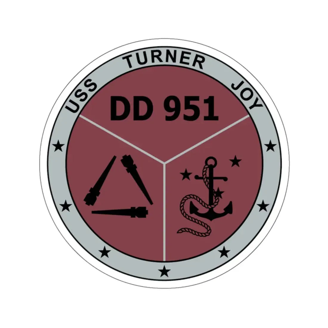 USS Turner Joy DD951 (U.S. Navy) STICKER Vinyl Kiss-Cut Decal 6 Inch White - The Sticker Space