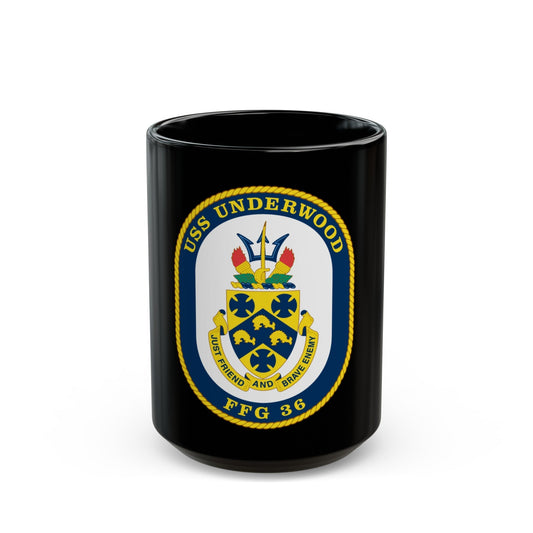 USS Underwood FFG 36 v2 (U.S. Navy) Black Coffee Mug-15oz-The Sticker Space