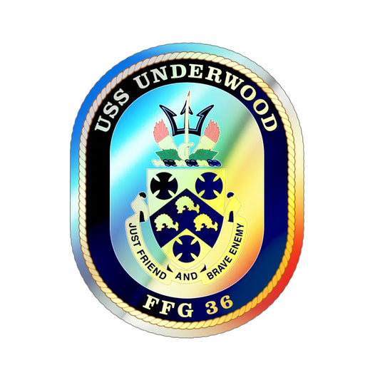 USS Underwood FFG 36 v2 (U.S. Navy) Holographic STICKER Die-Cut Vinyl Decal 6 Inch Holographic - The Sticker Space