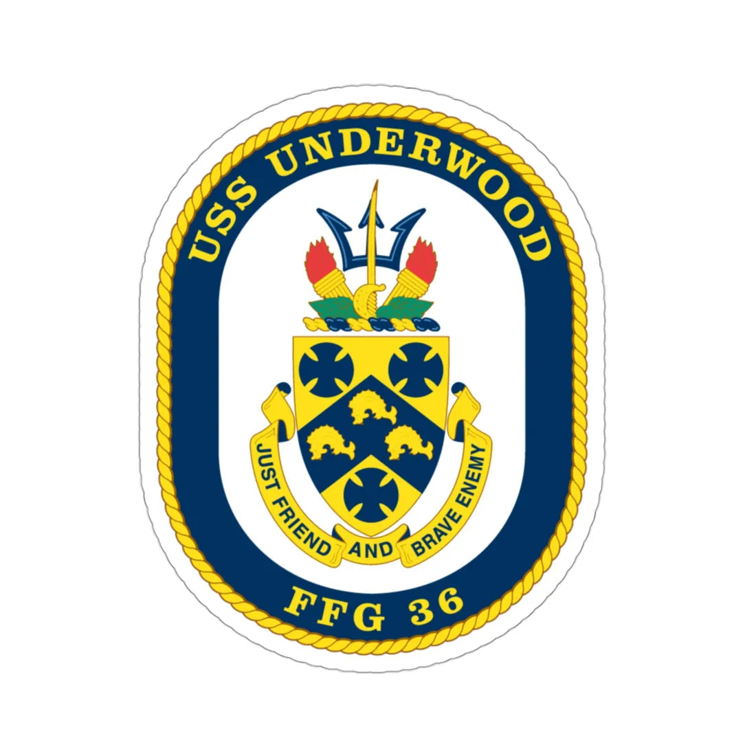 USS Underwood FFG 36 v2 (U.S. Navy) STICKER Vinyl Die-Cut Decal 3 Inch - The Sticker Space