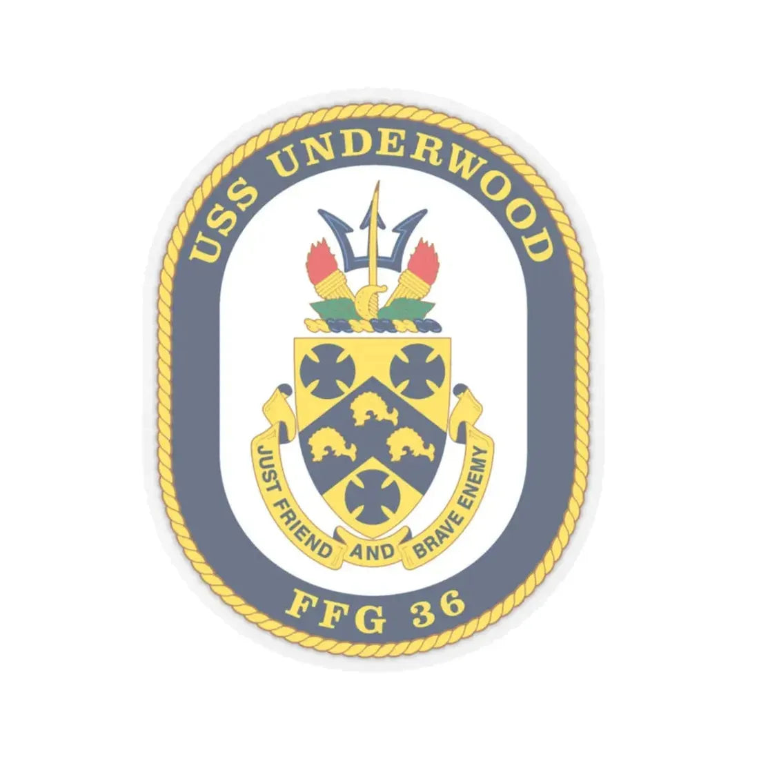 USS Underwood FFG 36 v2 (U.S. Navy) STICKER Vinyl Kiss-Cut Decal 3 Inch Transparent - The Sticker Space