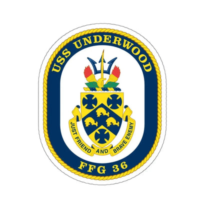 USS Underwood FFG 36 v2 (U.S. Navy) STICKER Vinyl Kiss-Cut Decal 4 Inch White - The Sticker Space