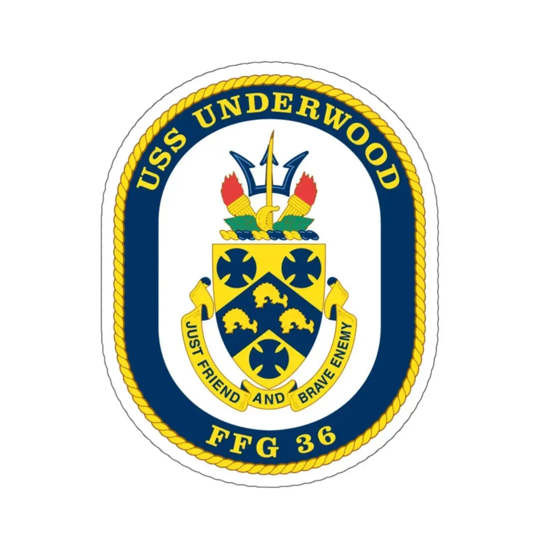 USS Underwood FFG 36 v2 (U.S. Navy) STICKER Vinyl Kiss-Cut Decal 6 Inch White - The Sticker Space