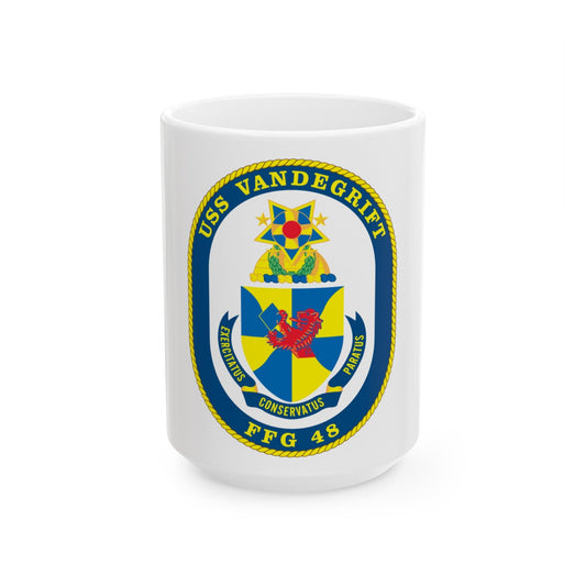 USS Vandegrift FFG 48 v2 (U.S. Navy) White Coffee Mug-15oz-The Sticker Space