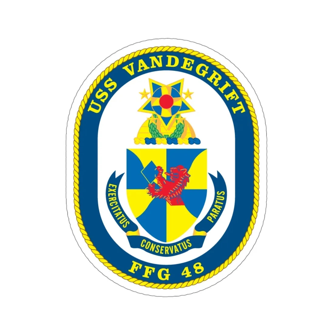 USS Vandegrift FFG 48 v2 (U.S. Navy) STICKER Vinyl Die-Cut Decal 4 Inch - The Sticker Space