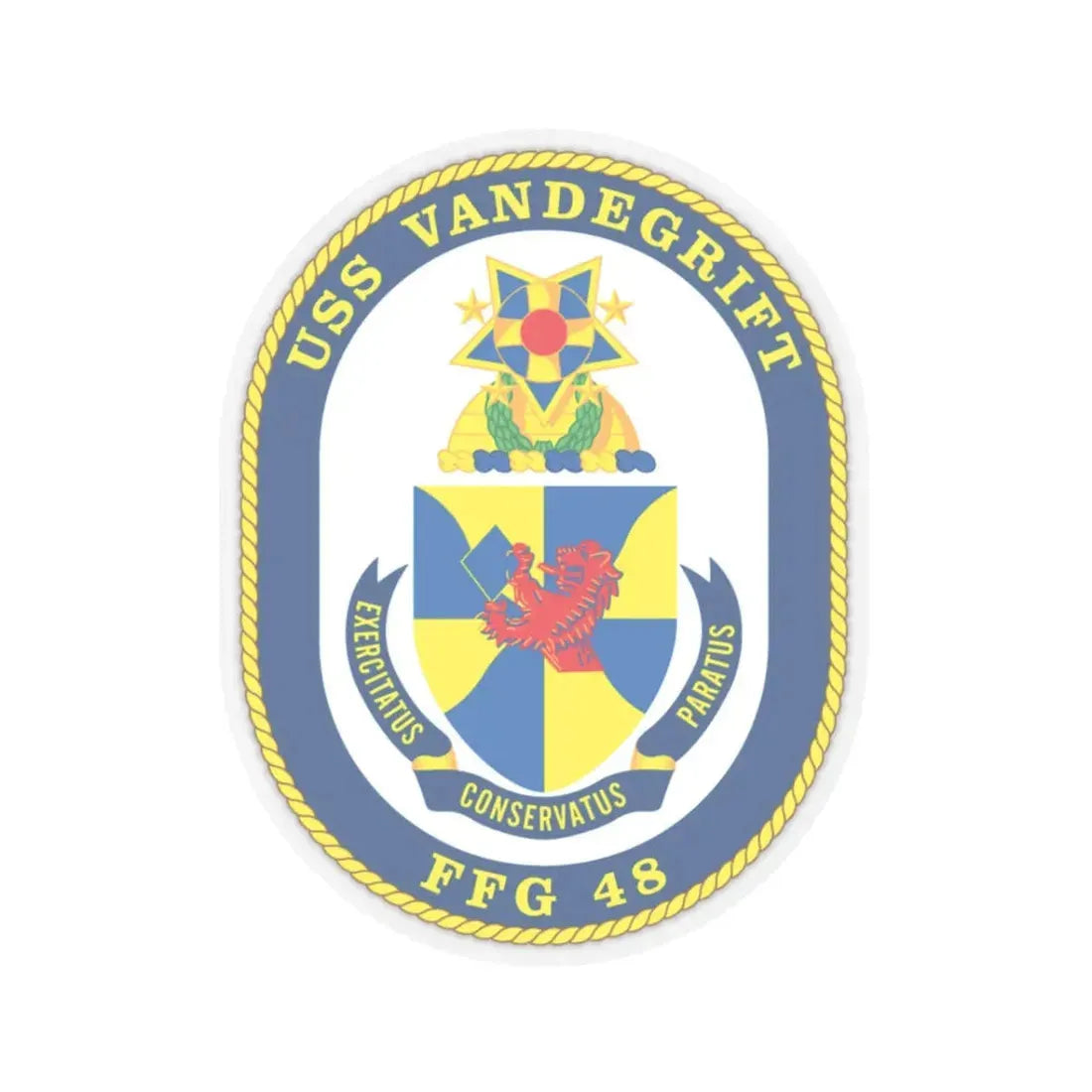 USS Vandegrift FFG 48 v2 (U.S. Navy) STICKER Vinyl Kiss-Cut Decal 3 Inch Transparent - The Sticker Space