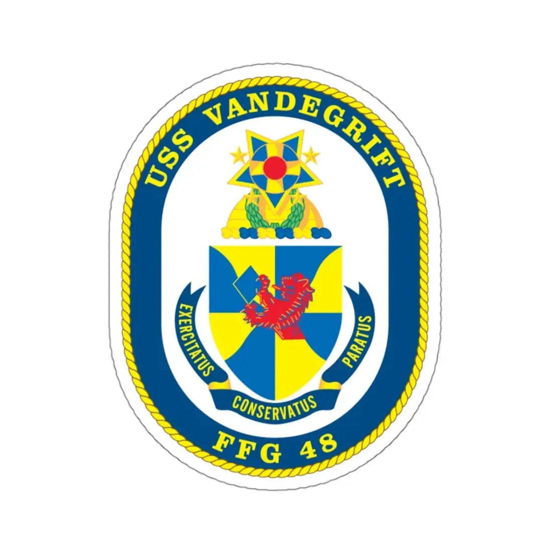 USS Vandegrift FFG 48 v2 (U.S. Navy) STICKER Vinyl Kiss-Cut Decal 3 Inch White - The Sticker Space