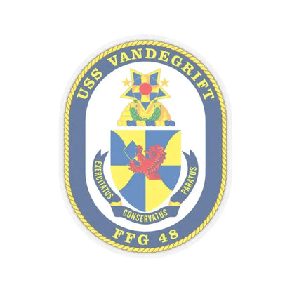 USS Vandegrift FFG 48 v2 (U.S. Navy) STICKER Vinyl Kiss-Cut Decal 4 Inch Transparent - The Sticker Space