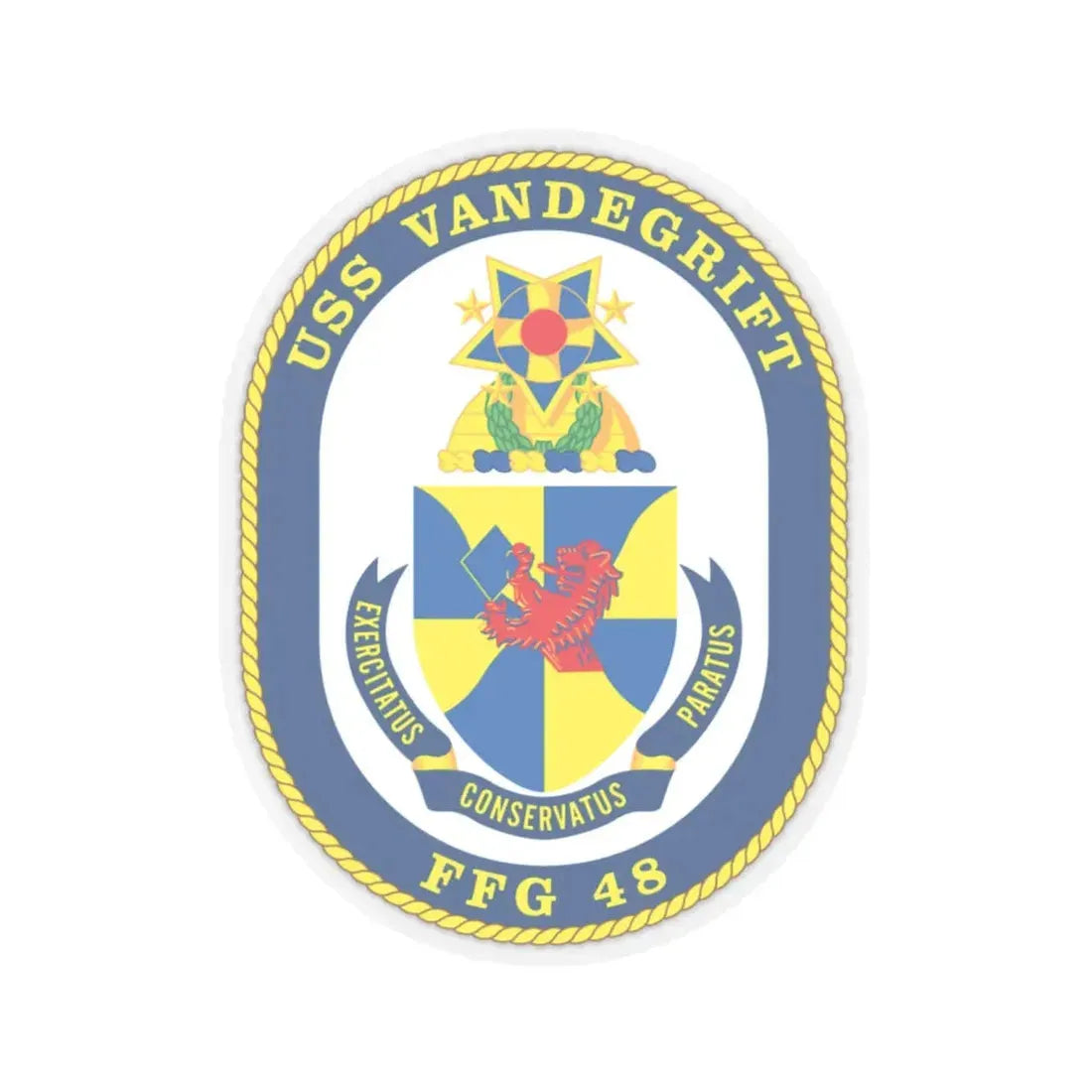 USS Vandegrift FFG 48 v2 (U.S. Navy) STICKER Vinyl Kiss-Cut Decal 6 Inch Transparent - The Sticker Space