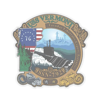 USS Vermont SSN 792 (U.S. Navy) STICKER Vinyl Kiss-Cut Decal 2 Inch Transparent - The Sticker Space
