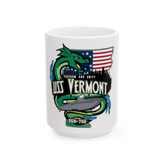 USS Vermont SSN 7921 (U.S. Navy) White Coffee Mug-15oz-The Sticker Space