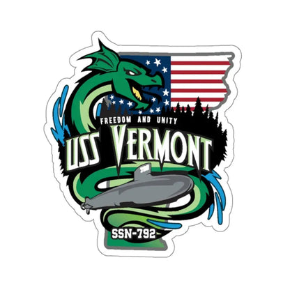 USS Vermont SSN 7921 (U.S. Navy) STICKER Vinyl Kiss-Cut Decal 3 Inch White - The Sticker Space