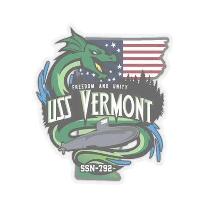 USS Vermont SSN 7921 (U.S. Navy) STICKER Vinyl Kiss-Cut Decal 6 Inch Transparent - The Sticker Space
