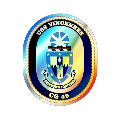 USS Vincennes CG 49 v2 (U.S. Navy) Holographic STICKER Die-Cut Vinyl Decal 6 Inch Holographic - The Sticker Space