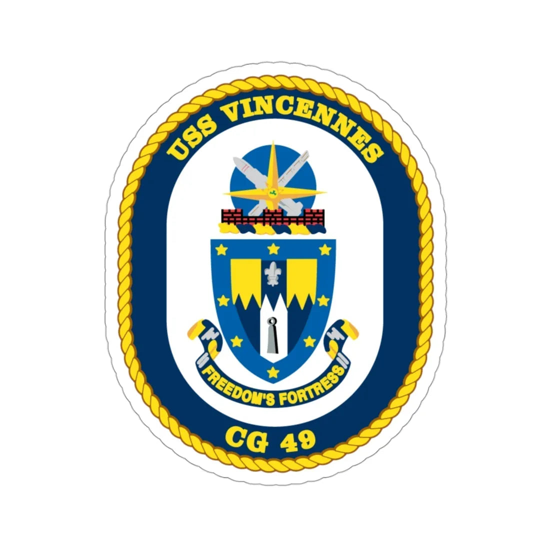 USS Vincennes CG 49 v2 (U.S. Navy) STICKER Vinyl Die-Cut Decal 3 Inch - The Sticker Space