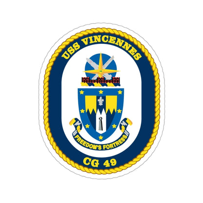 USS Vincennes CG 49 v2 (U.S. Navy) STICKER Vinyl Die-Cut Decal 3 Inch - The Sticker Space