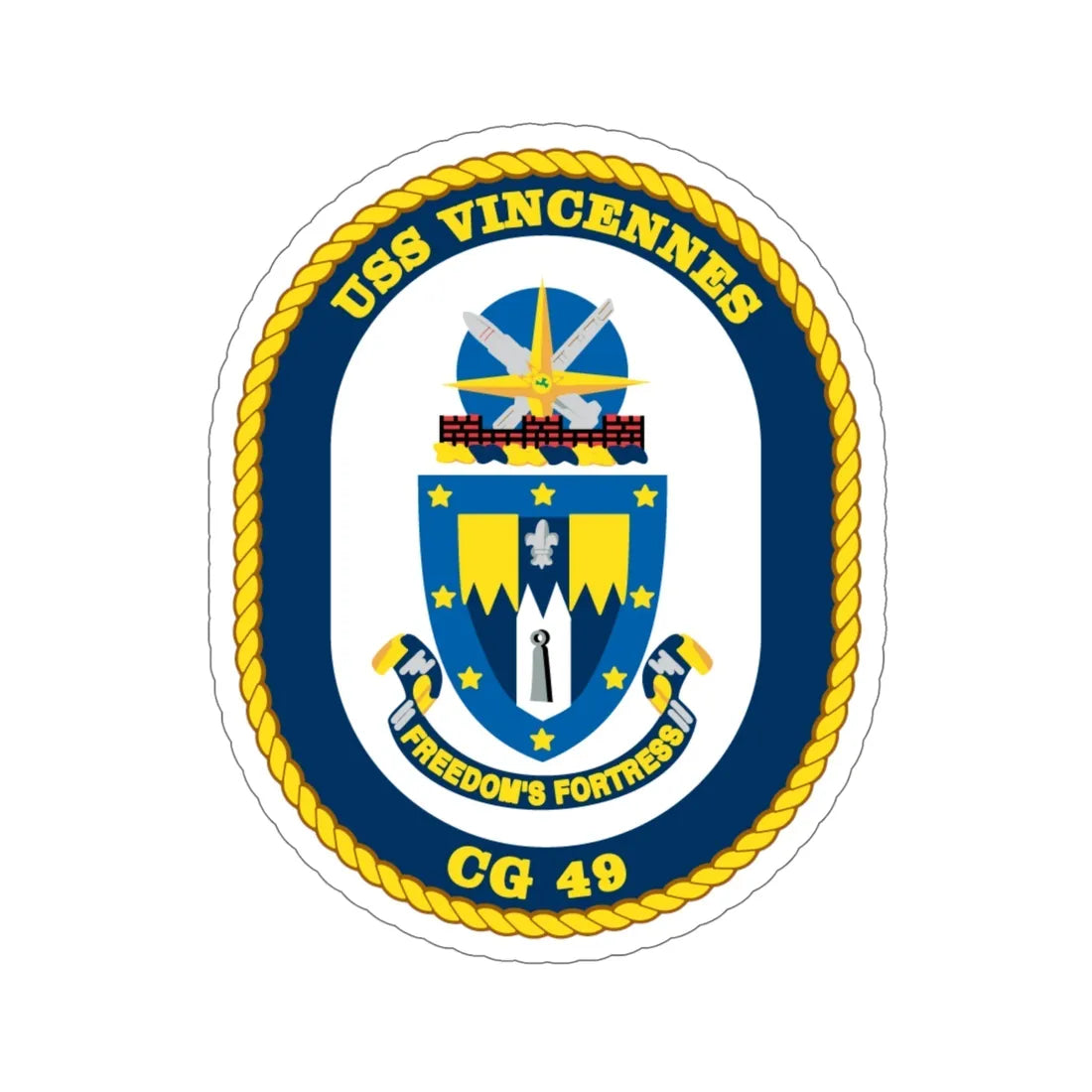 USS Vincennes CG 49 v2 (U.S. Navy) STICKER Vinyl Die-Cut Decal 6 Inch - The Sticker Space