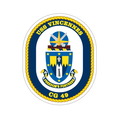 USS Vincennes CG 49 v2 (U.S. Navy) STICKER Vinyl Die-Cut Decal 6 Inch - The Sticker Space