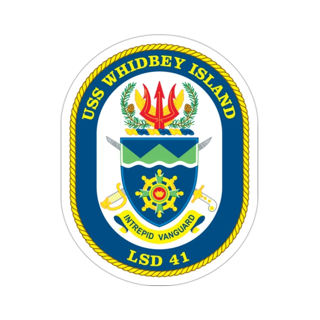 USS Whidbey Island LSD 41 (U.S. Navy) STICKER Vinyl Die-Cut Decal 2 Inch - The Sticker Space