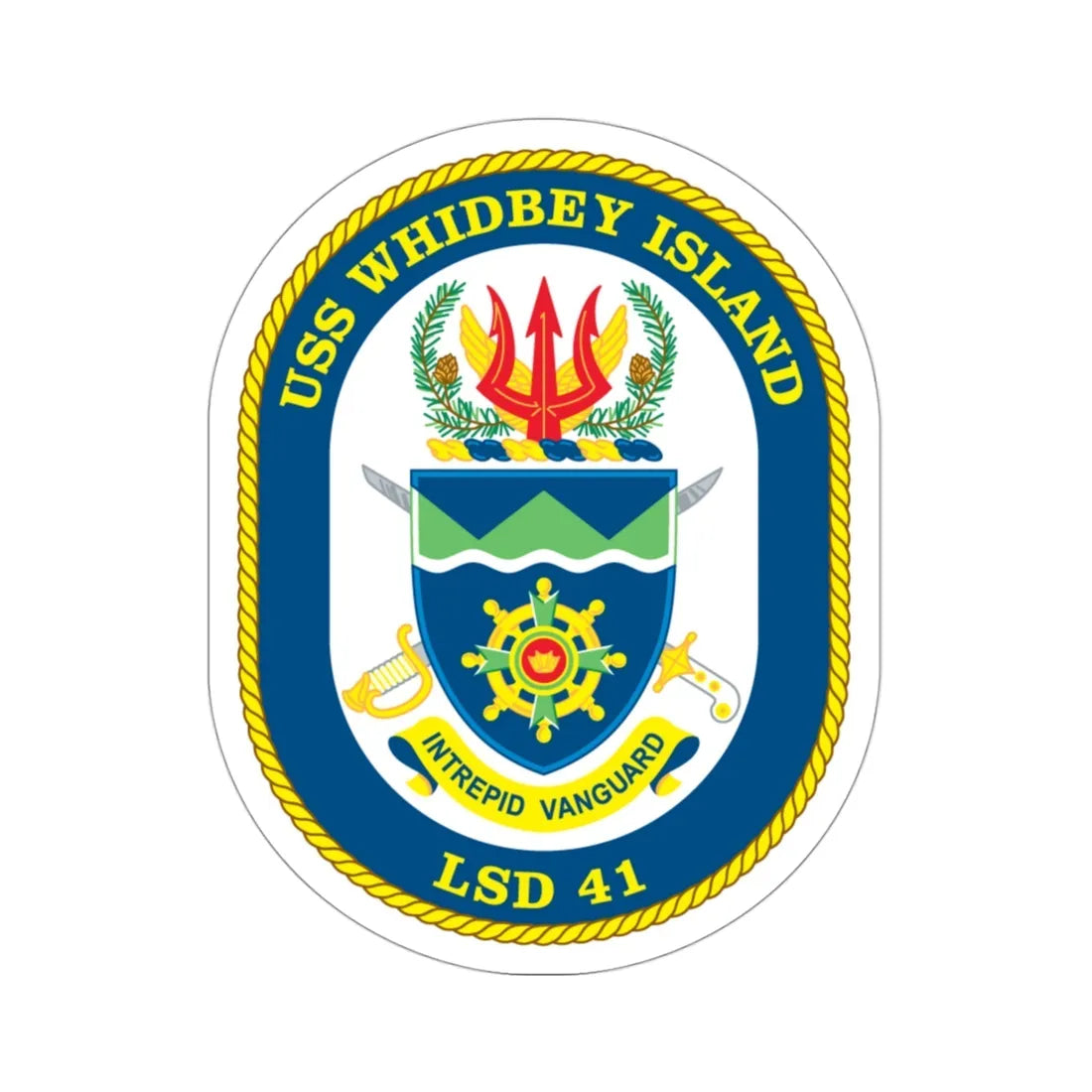 USS Whidbey Island LSD 41 (U.S. Navy) STICKER Vinyl Die-Cut Decal 3 Inch - The Sticker Space