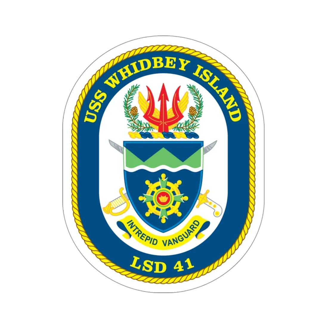 USS Whidbey Island LSD 41 (U.S. Navy) STICKER Vinyl Die-Cut Decal 4 Inch - The Sticker Space