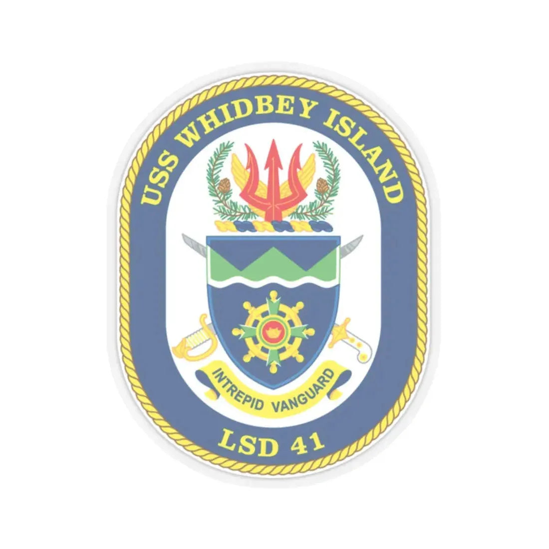 USS Whidbey Island LSD 41 (U.S. Navy) STICKER Vinyl Kiss-Cut Decal 2 Inch Transparent - The Sticker Space