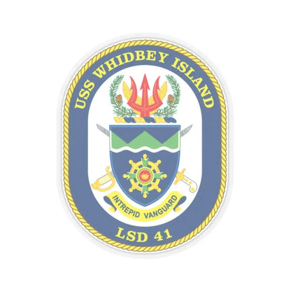USS Whidbey Island LSD 41 (U.S. Navy) STICKER Vinyl Kiss-Cut Decal 2 Inch Transparent - The Sticker Space