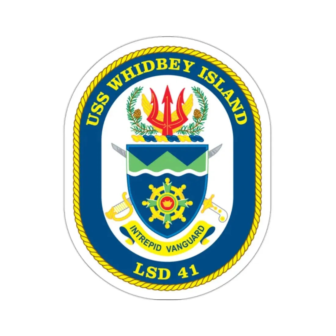 USS Whidbey Island LSD 41 (U.S. Navy) STICKER Vinyl Kiss-Cut Decal 2 Inch White - The Sticker Space