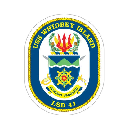 USS Whidbey Island LSD 41 (U.S. Navy) STICKER Vinyl Kiss-Cut Decal 2 Inch White - The Sticker Space