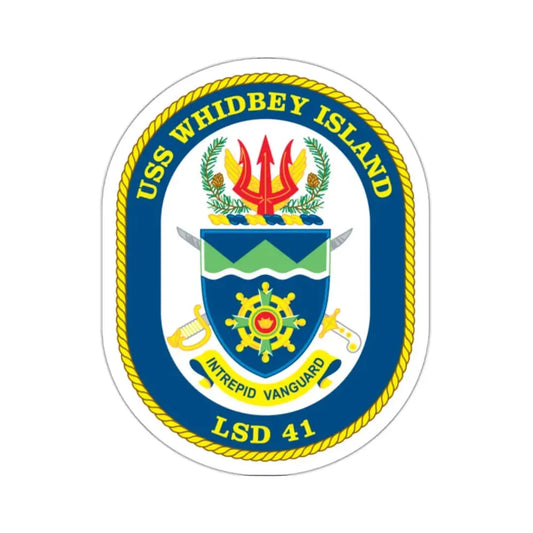 USS Whidbey Island LSD 41 (U.S. Navy) STICKER Vinyl Kiss-Cut Decal 2 Inch White - The Sticker Space