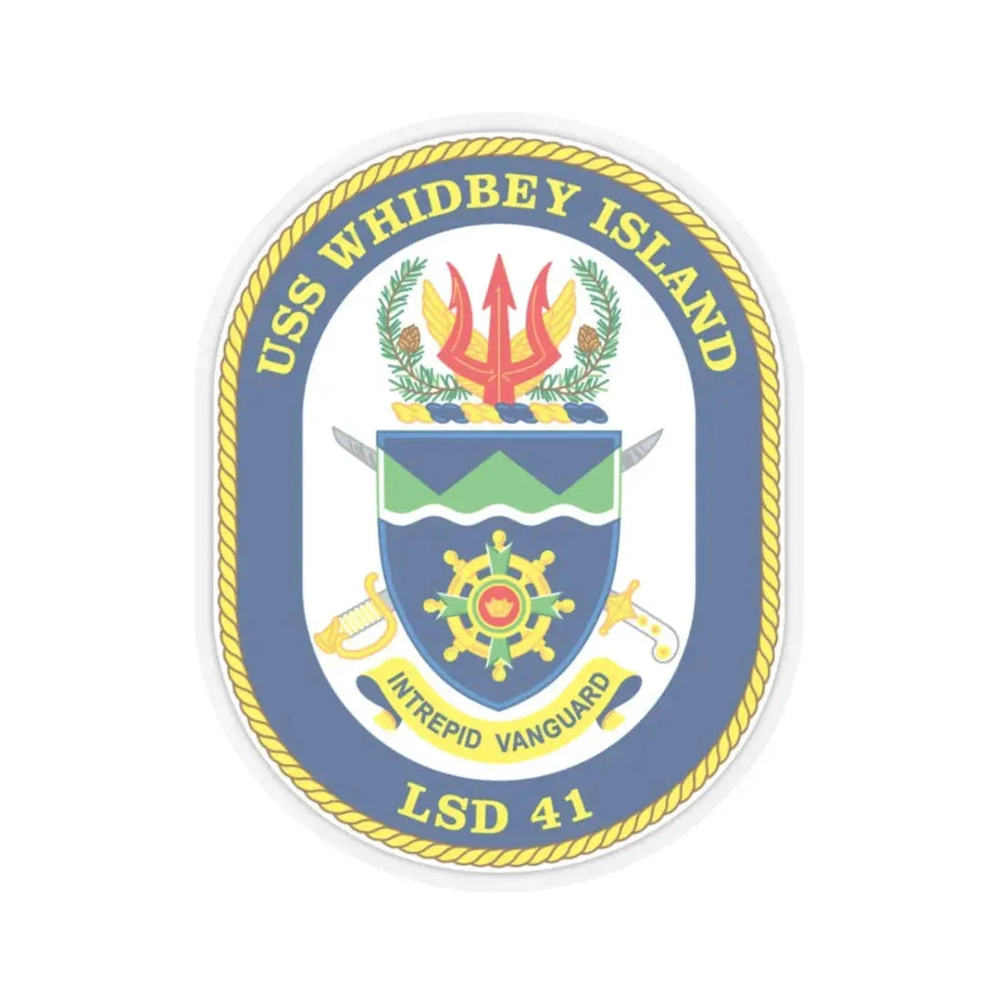 USS Whidbey Island LSD 41 (U.S. Navy) STICKER Vinyl Kiss-Cut Decal 3 Inch Transparent - The Sticker Space