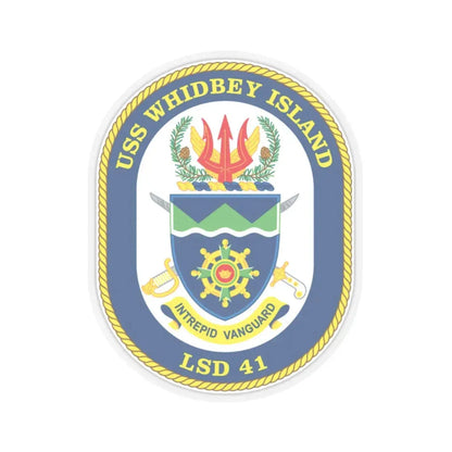 USS Whidbey Island LSD 41 (U.S. Navy) STICKER Vinyl Kiss-Cut Decal 3 Inch Transparent - The Sticker Space