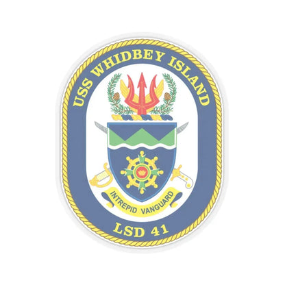 USS Whidbey Island LSD 41 (U.S. Navy) STICKER Vinyl Kiss-Cut Decal 4 Inch Transparent - The Sticker Space