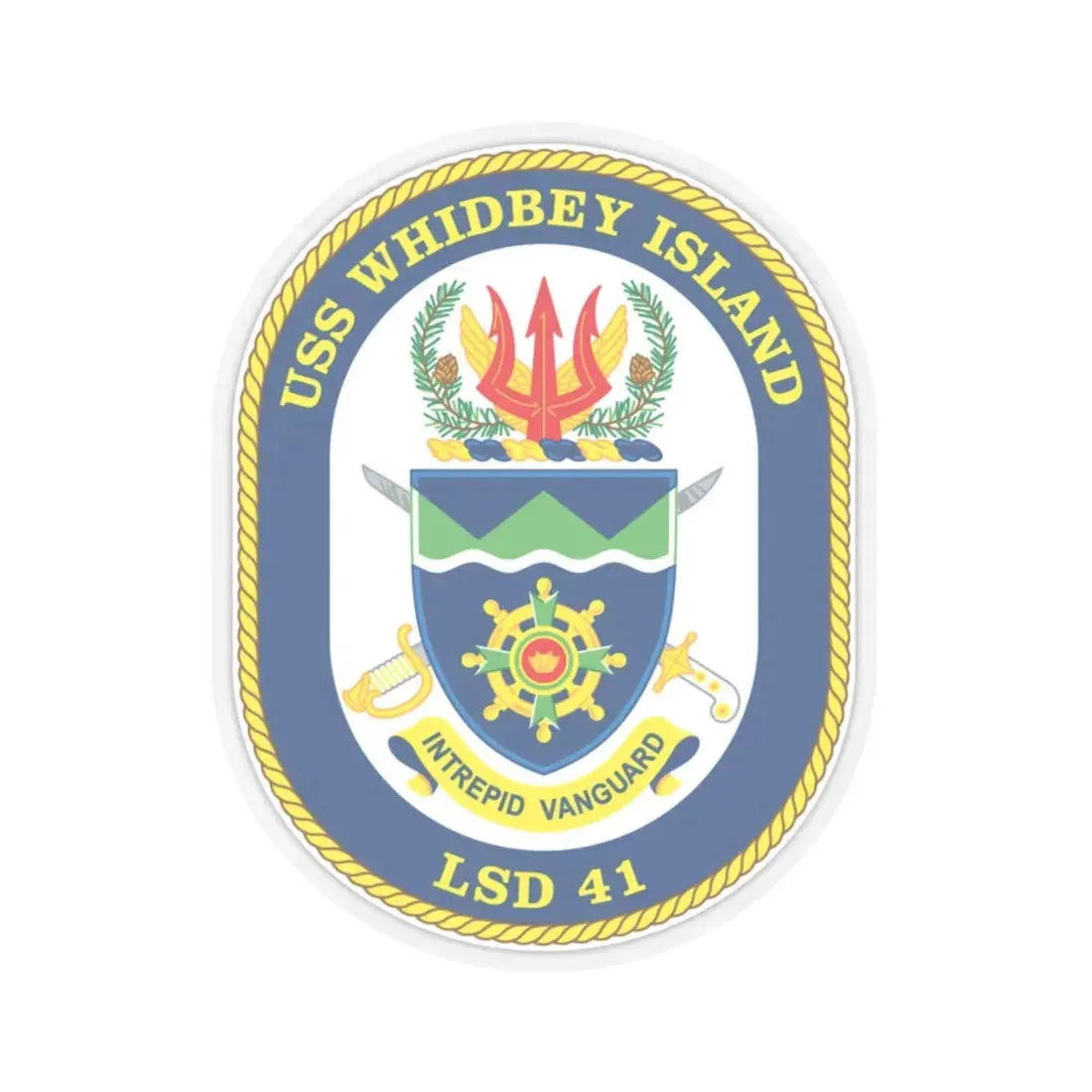 USS Whidbey Island LSD 41 (U.S. Navy) STICKER Vinyl Kiss-Cut Decal 6 Inch Transparent - The Sticker Space