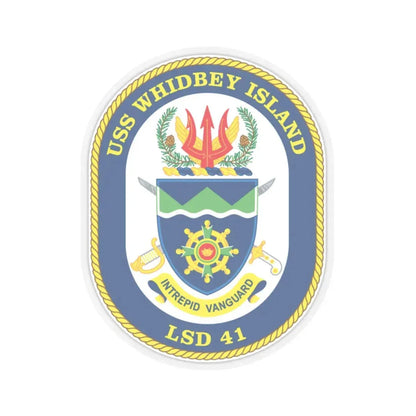 USS Whidbey Island LSD 41 (U.S. Navy) STICKER Vinyl Kiss-Cut Decal 6 Inch Transparent - The Sticker Space