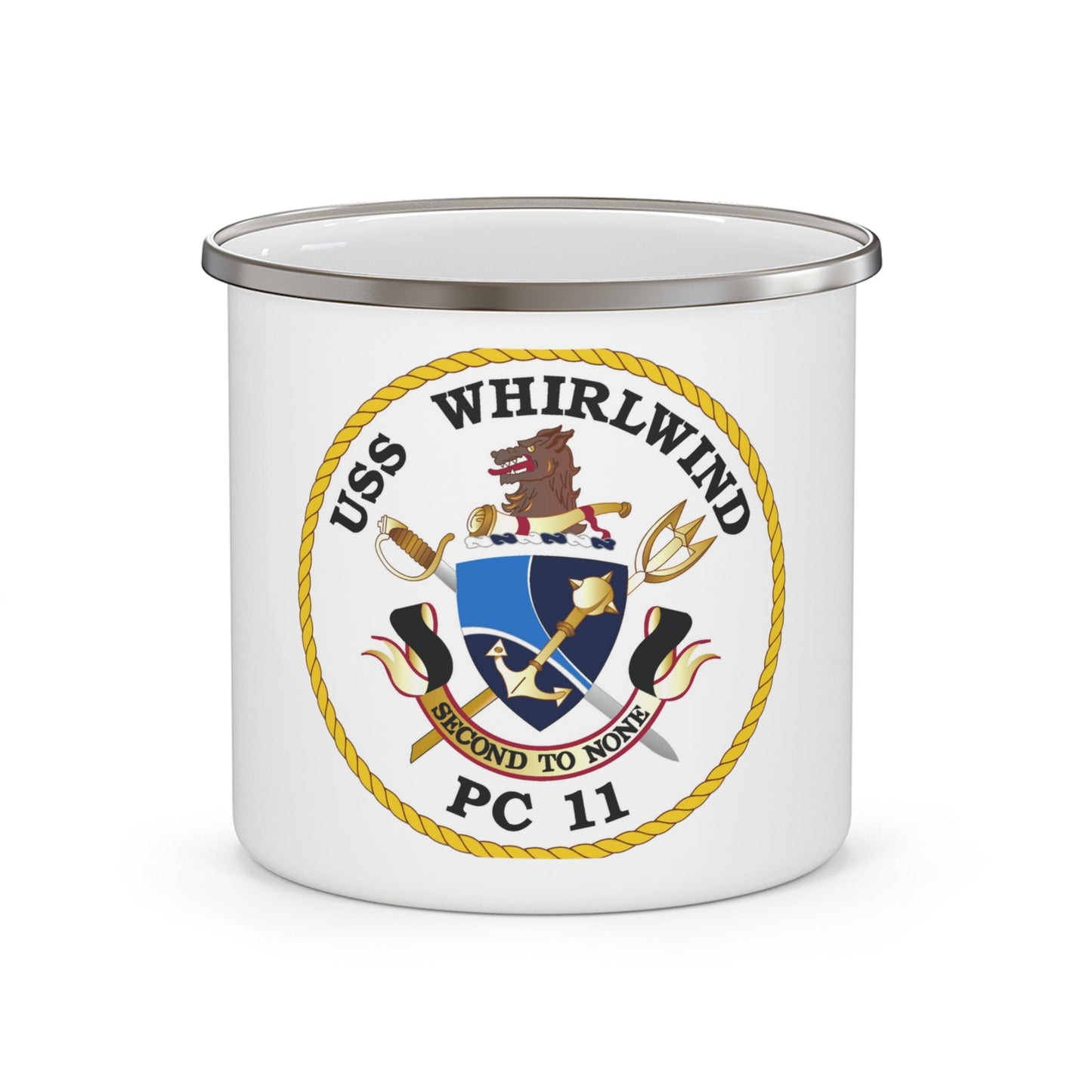 USS Whirlwind PC 11 (U.S. Navy) Enamel Mug 12oz-12oz-The Sticker Space