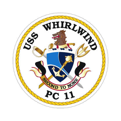 USS Whirlwind PC 11 (U.S. Navy) STICKER Vinyl Die-Cut Decal-4 Inch-The Sticker Space